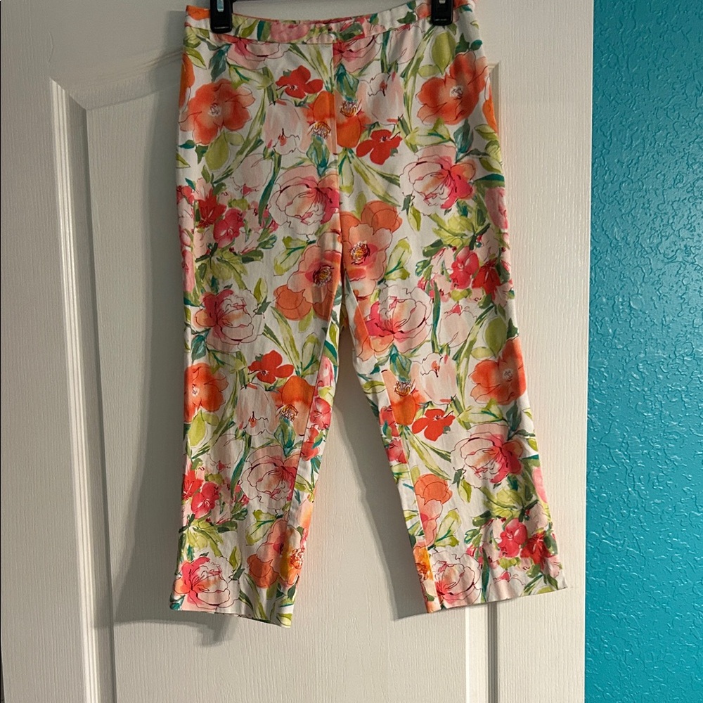 Floral Print Cropped Pants by Ralph Lauren